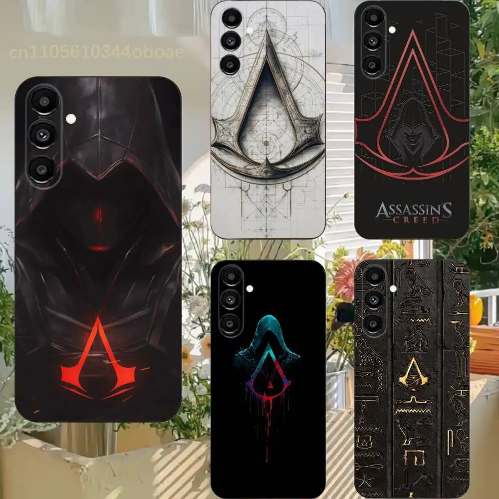A-Assassin Loge Phone Case For Samsung S25,24,21,22,23,20,S30,Ultra,Plus,Fe,Lite,Note,5G Black Cover