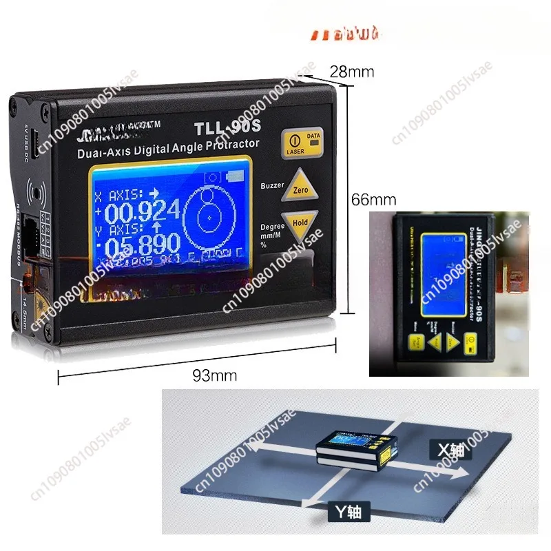 TLL-90S Hoek Meter 0.005 Professionele Dual-Assige Digitale Laser Niveau Inclinometer Hoekmeter 100-240V 50-60Hz