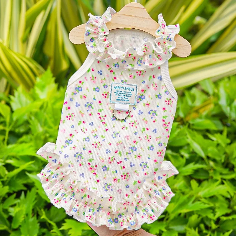 

Rustic Pet Sling Teddy Floral Princess Skirt Summer Breathable Dog Clothes Puppy Pretty Dresses Pet Supplies
