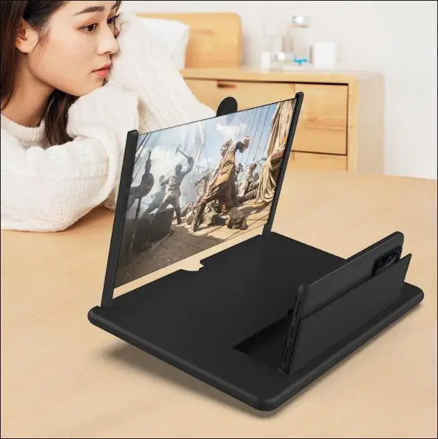 

12Inch Protable Mobile Phone Screen Amplifier Pull-Out Screen Magnifier HD Large Screen Mobile Phone Desktop Foldable Lazy Stand