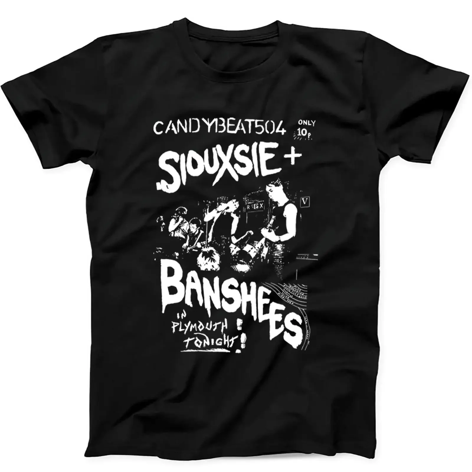 Bolso de mano retro con estampado de Siouxsie and the Banshees Candy Beat, camiseta negra, sudadera C603 vintage lavada con gráfico informal para hombre