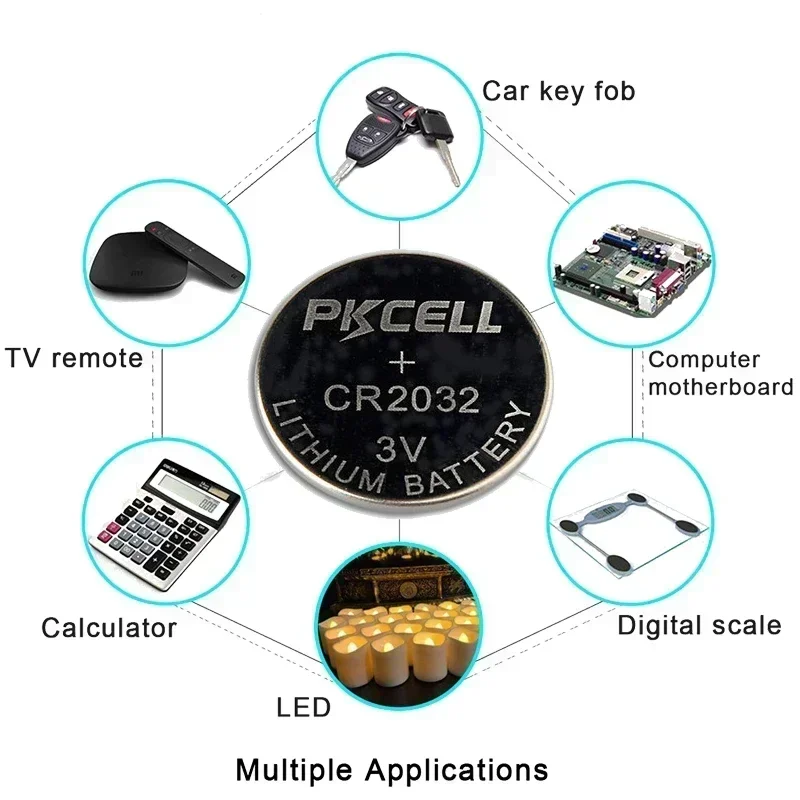 260Pcs/lot CR2032 3V Lithium Batteries DL2032 CR 2032 KCR2032 5004LC ECR2032 Button Cell Coin Battery for Watches Calculator