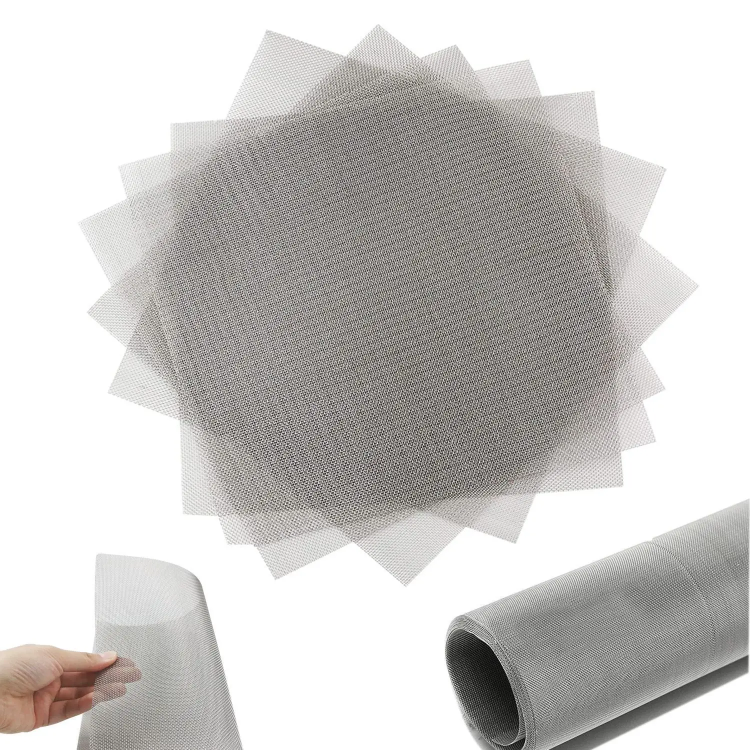 2pcs Miniature Metal Mesh Hole 0.1MM-0.5MM Fence Model for DIY Modeling Landscape/Gun-dam Kits/Cars/Railway/Building Kits/Decor