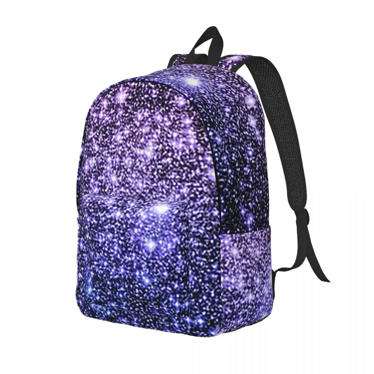 Galaxy Sparkle Stars Lavender Periwinkle Blue Ombre Backpack School Bag Hiking Travel Daypack Fashion Bookbag Shoulder Bags