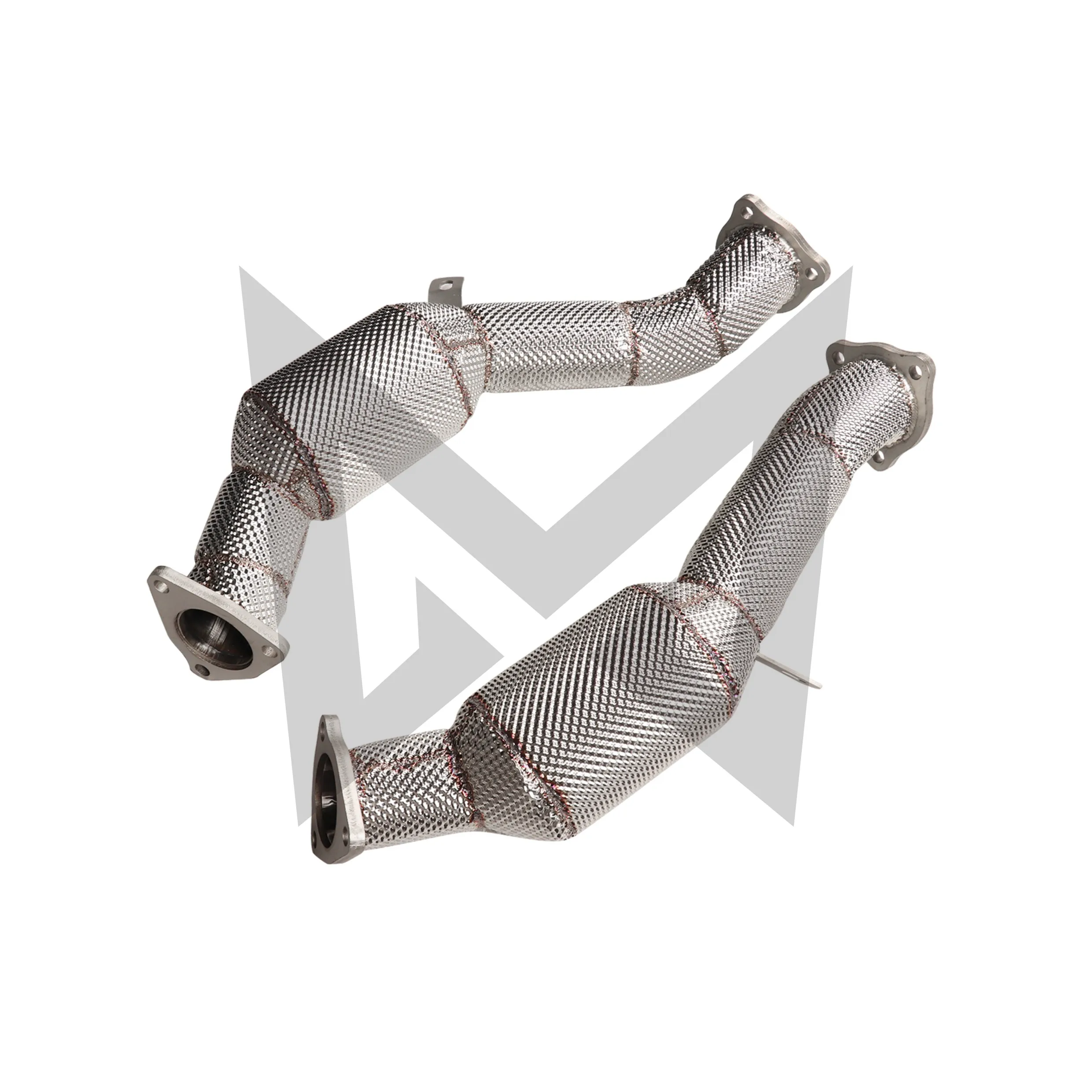 Catalyzed Downpipe Catless Downpipe for AUDI Q7 3.0T Stainless steel Performance Exhaust pipe with heat shield