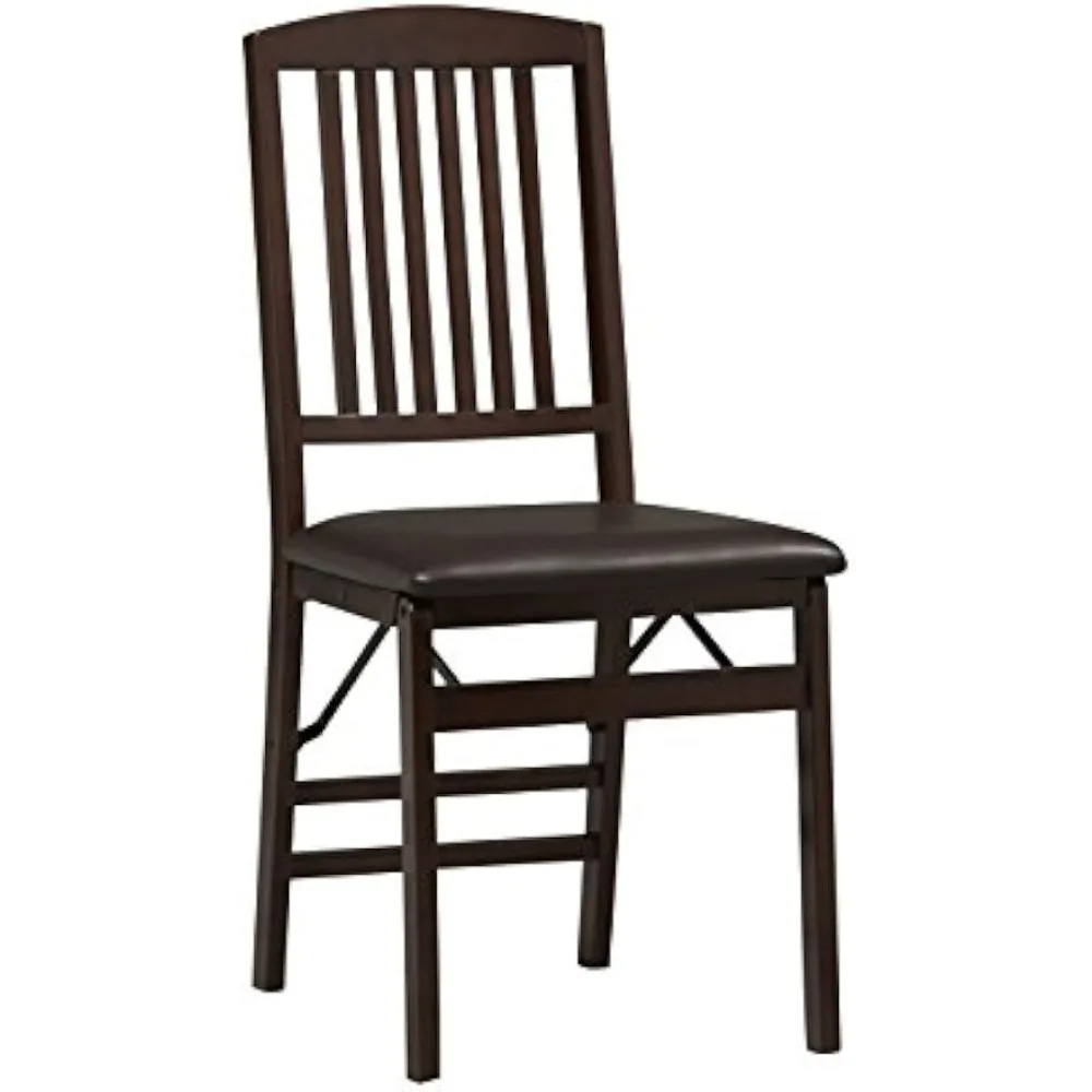 Triena Mission Back Set of 2 Folding Chair, 17