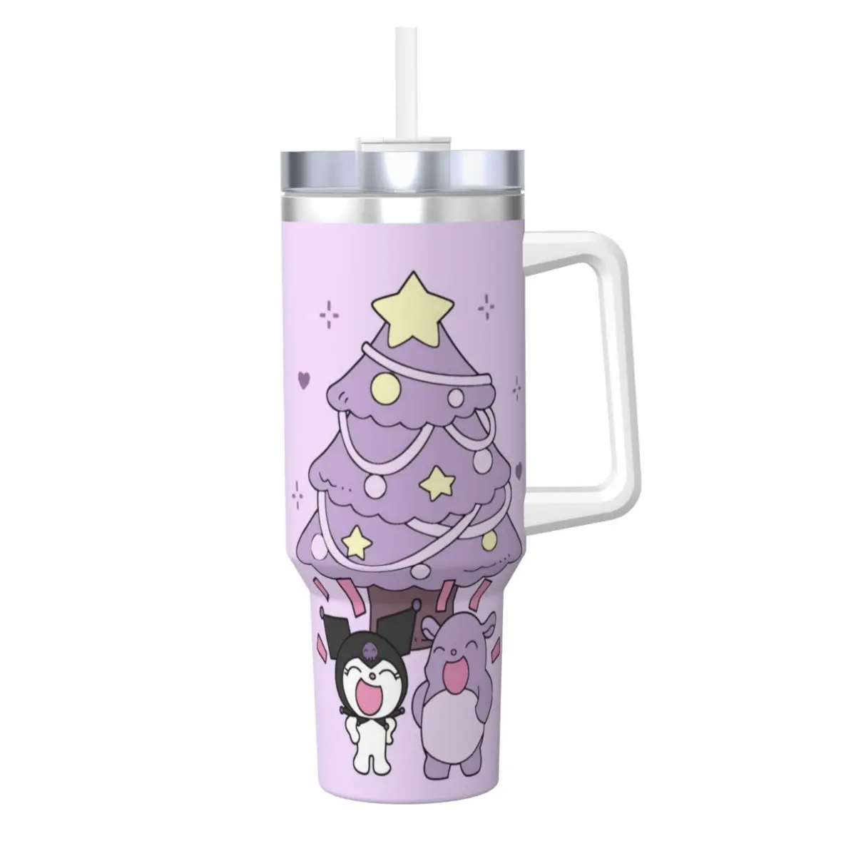 Sanrio Kuromi And Baku Tumbler Cold Drink Water Bottle Insulated Stainless Steel Coffee Mug Custom Travelist Car Mugs