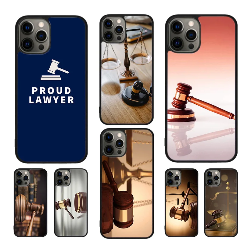 Gavel Law Judge Justice Phone Case For iPhone 16 15 14 11 12 13 mini Pro  XR XS MAX Plus coque Cover Shell