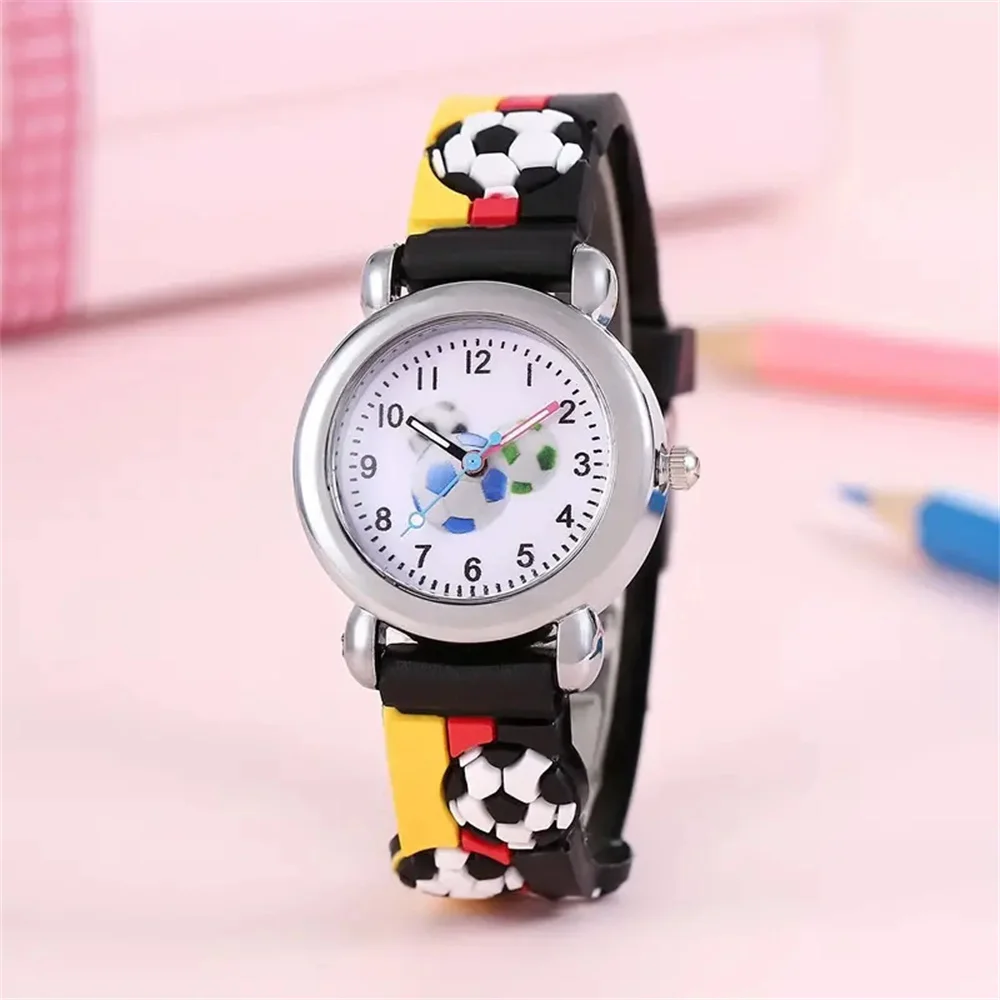 Fashion Colorful Cartoon Football Children's Quartz Electronic Watch, Ideal Choice for Gifts