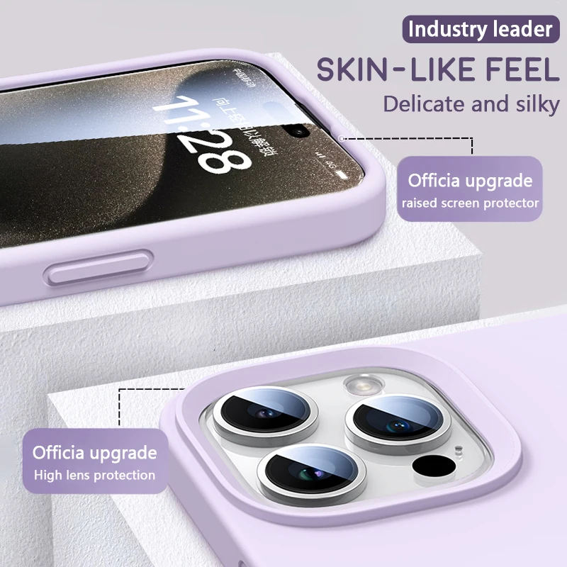 Original Liquid Silicone Case For iPhone 15 14 13 12 11 Pro Max Mini XR X XS Max 7 8 6 6s Plus Shockproof Back Cover Accessories - náhled 5