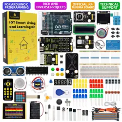 Keyestudio STEM IOT Smart Living Starter Kit For Original Arduino Uno R4 WIFI Or Minima Board DIY Educational Kit+60 Projects