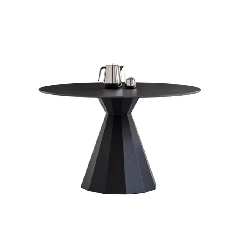 

New Hepburn round table, black rock slab, scratch-proof, anti-fouling and anti-scalding small apartment table