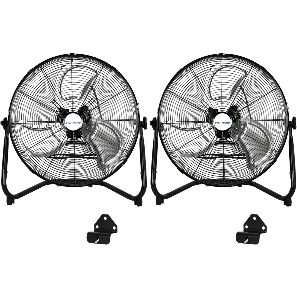 

4600 CFM 20" High Velocity Floor Fan, 3-Speed Heavy Duty Metal Fan with Wall-Mounting System,