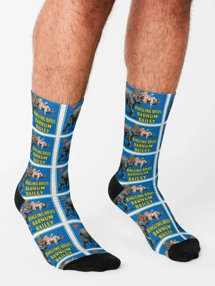 Ringling Bros. and Barnum & Bailey Elephant USA Vintage Poster Socks winter gifts winter thermal Socks Male Women's