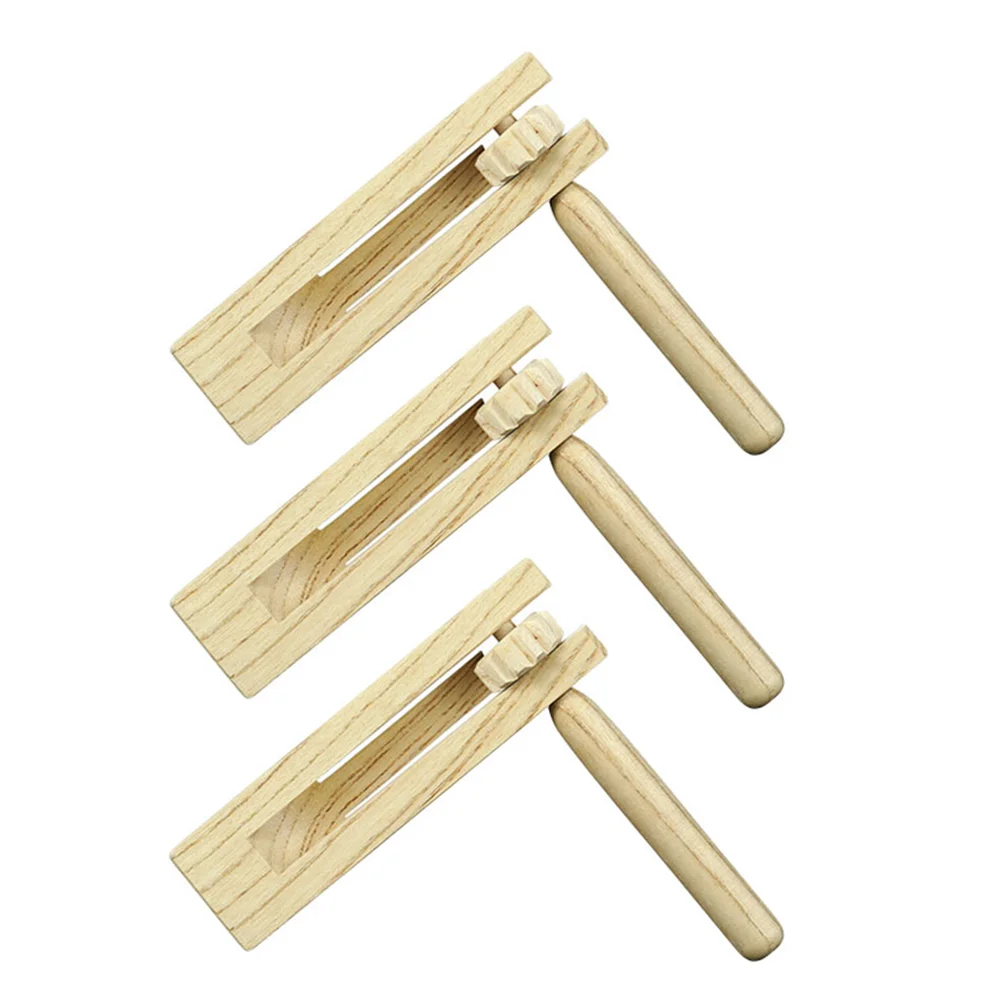 Tablero de armado para niños, juguetes, instrumento Musical educativo, castañuela de percusión de madera, mano para niños, 3 uds.