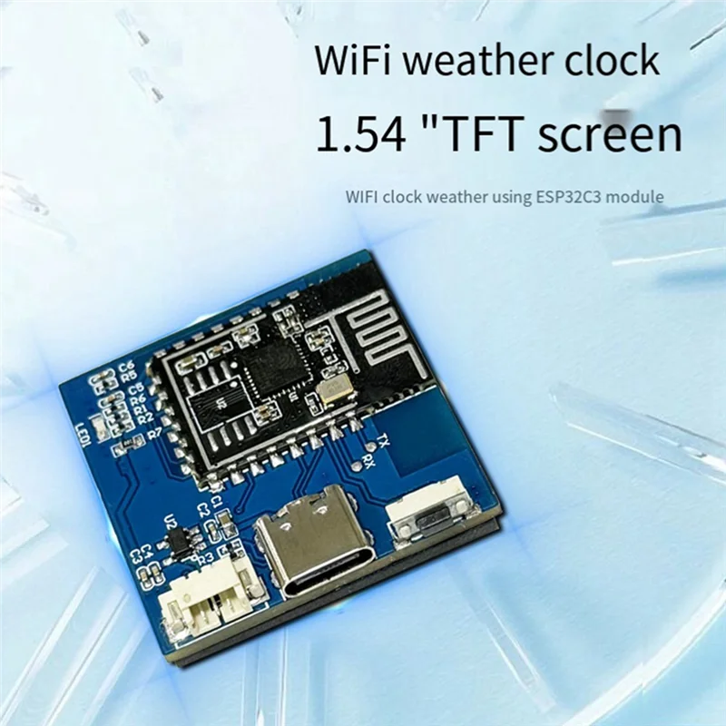 

Y19A 1 шт. Wi-Fi погодные часы ESP32-C3 как показано на рисунке печатной платы дисплей температуры и влажности многофункциональный модуль