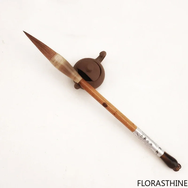 Luxury Gold Fox Hair Brush Professional Works Level Ox Xiangfei Horn Bamboo Brush Pen Chinese Calligraphy Set Caligraphy