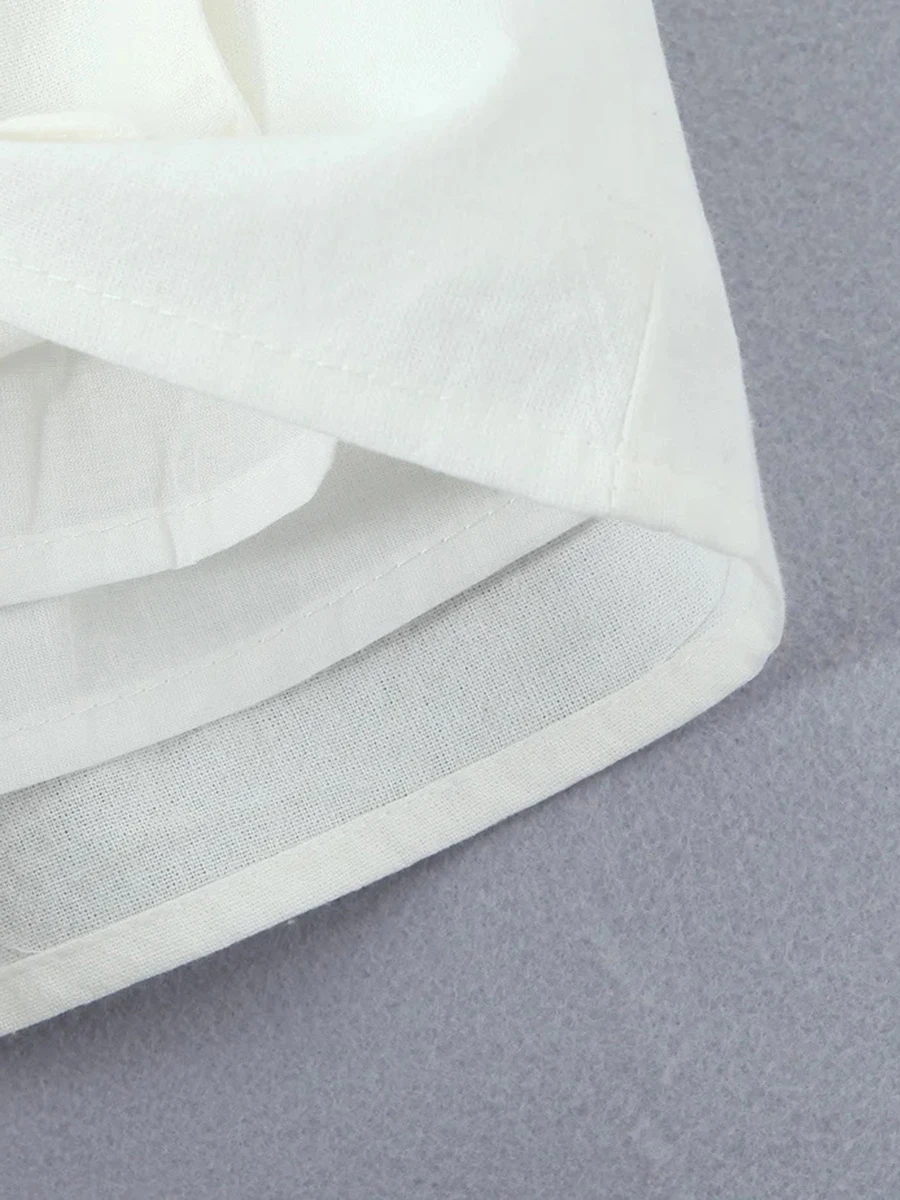 투윈스타일 미니멀리스트 여성용 투피스 세트 오프숄더 긴팔 셔츠 로우 웨이스트 섹시 미니스커트 화이트 슈트 여성용