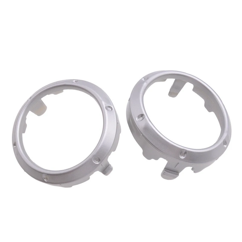 2Pcs Silver Front Fog Light Lamp Cover Frame Bezel Ring Fit For Toyota Highlander 2004 2005 2006 2007