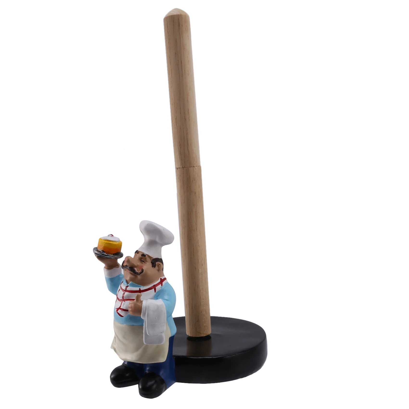 Resin Chef Double-Layer Paper Towel Holder Figurines Creative Home Cake Shop Restaurant Crafts Decoration Ornament B