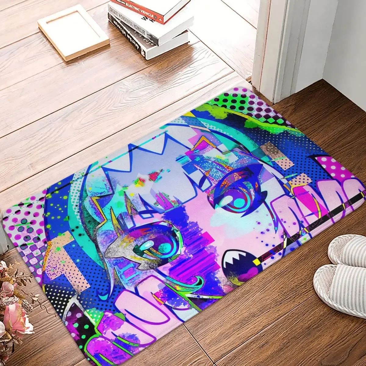 Hololive Production Fictitious Virtual Youtuber Vtuber Anti-Slip Rug Doormat Bath Mat Gawr Gura Colorful Balcony Carpet Bedroom