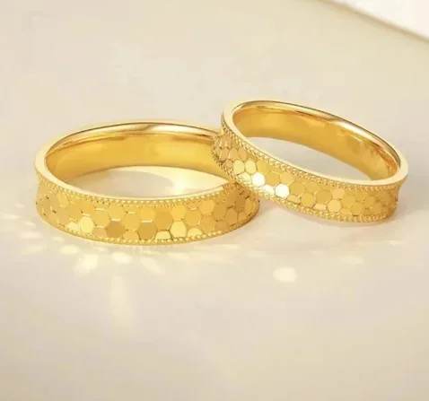 

18k gold wedding rings gold rings for couples 18k gold non demolding jewelry