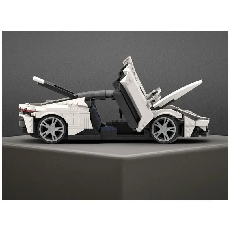 MOC-149096 20 White Coupe SupercarAssembly Splicing Building Block Model1061Parts Building Blocks Kids Birthday Toys Custom Gift