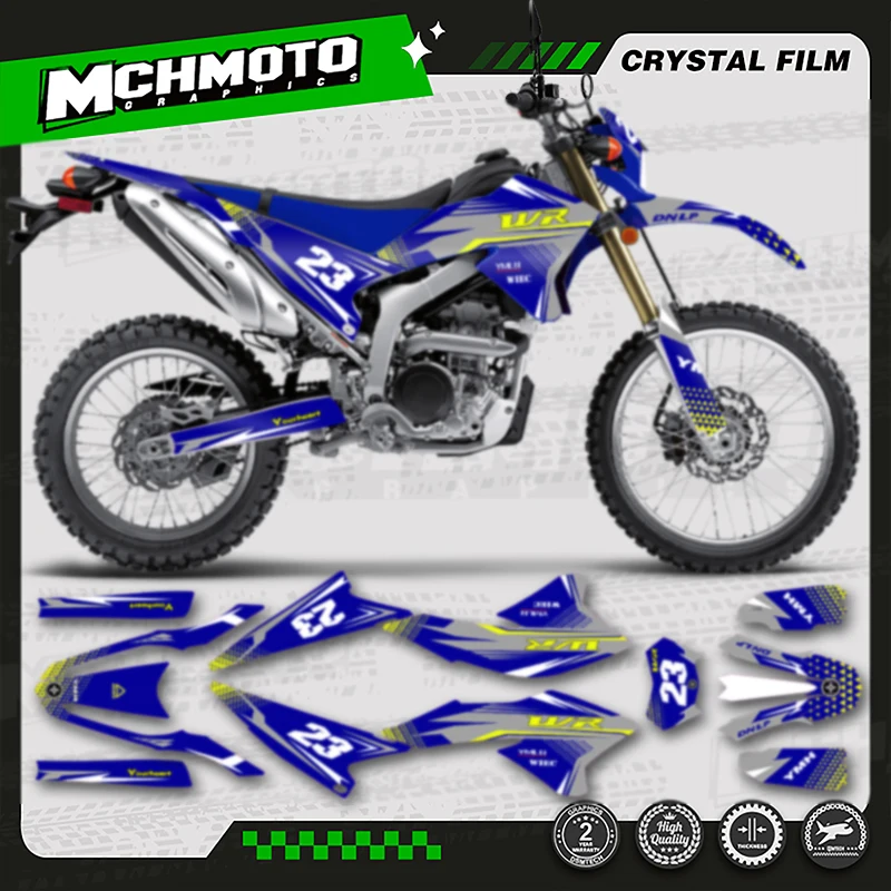 

MCHMFG For YAMAHA WR250R WR250X 2008-2020 Motorcycle Fairing Grsphics Decal Stickers Kits Number Name Background Custom
