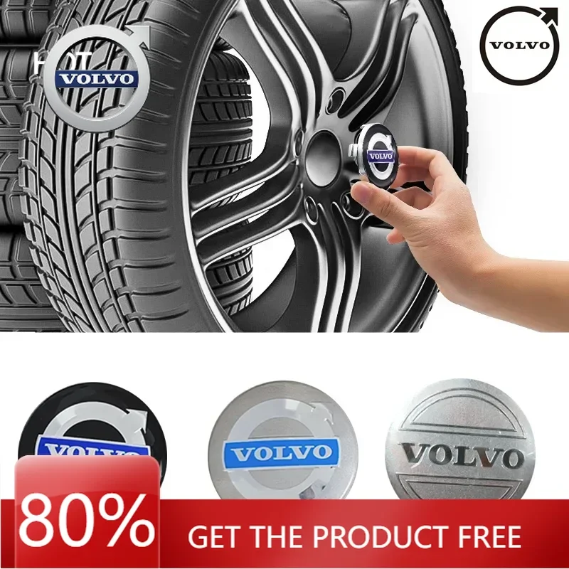 

2026 Hot For VOLVO 60mm modified hub cover is suitable for Volvo hub center cover modified tire center cover logo decorative car