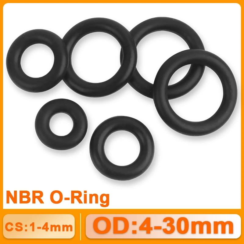 O Ring NBR CS 1/1.5/1.9/2.4/3.1/3.5/4mm Nitrile Rubber Round Sealing Gasket Corrosion Oil Resistant Car Plumbing Faucet