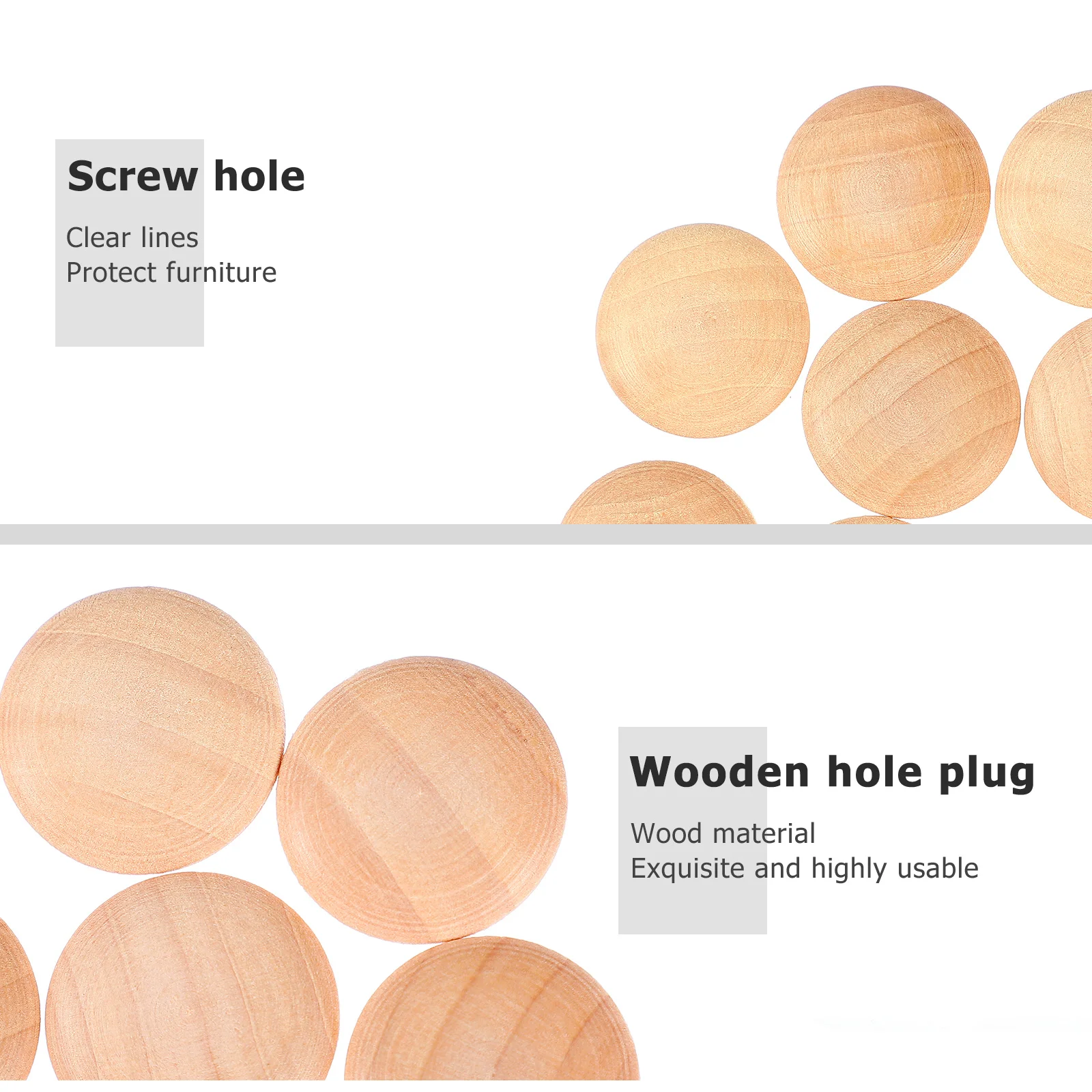 Juego de 6 uds de 6 tapones, cubiertas para orificios de tornillo, decoración de madera dura para gabinete, muebles decorativos