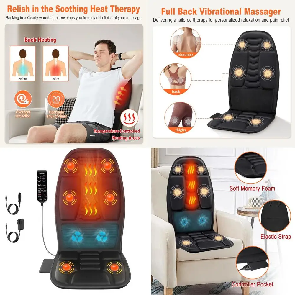 

Массажная подушка для сиденья с функцией нагрева и охлаждения, массажное кресло для всего тела с вибрационной подушкой
