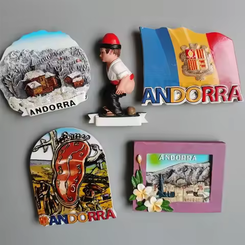 European Andorra Boy StatueTourist Souvenir Magnetic Refrigerator Stickers Creative Collection Decoration Handmade Gift Idea