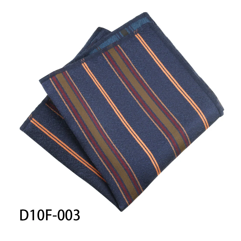 2024 Trendy Men's Polyester Striped Handkerchief Paisley Floral Brown Pocket Square Romantic Scarf Hanky Suit Shirt Accessories