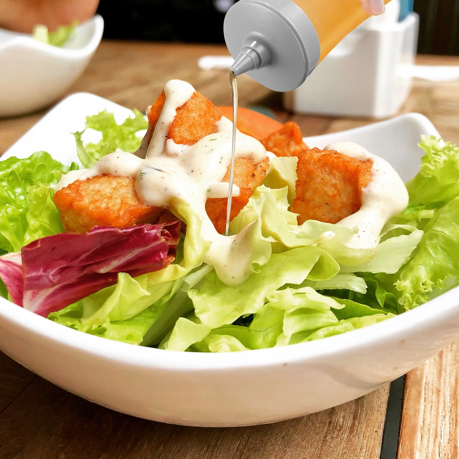 

3Pcs Squeeze Bottle Leak-Resistant Plastic Sauce Dispenser for Ketchup Mustard Bbq Outdoor Kitchen Use Squeeze Bottle