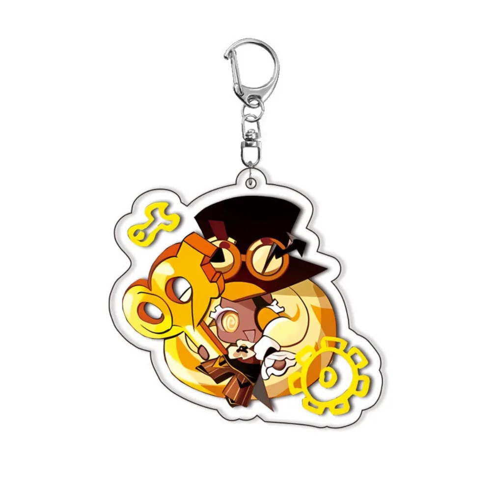 Game Cookie Run Kingdoms Camellia Cookie Acrylic Keychain Bag Accessories Candy Milk Shadow Pure Vanilla Keyring Jewelry Gift