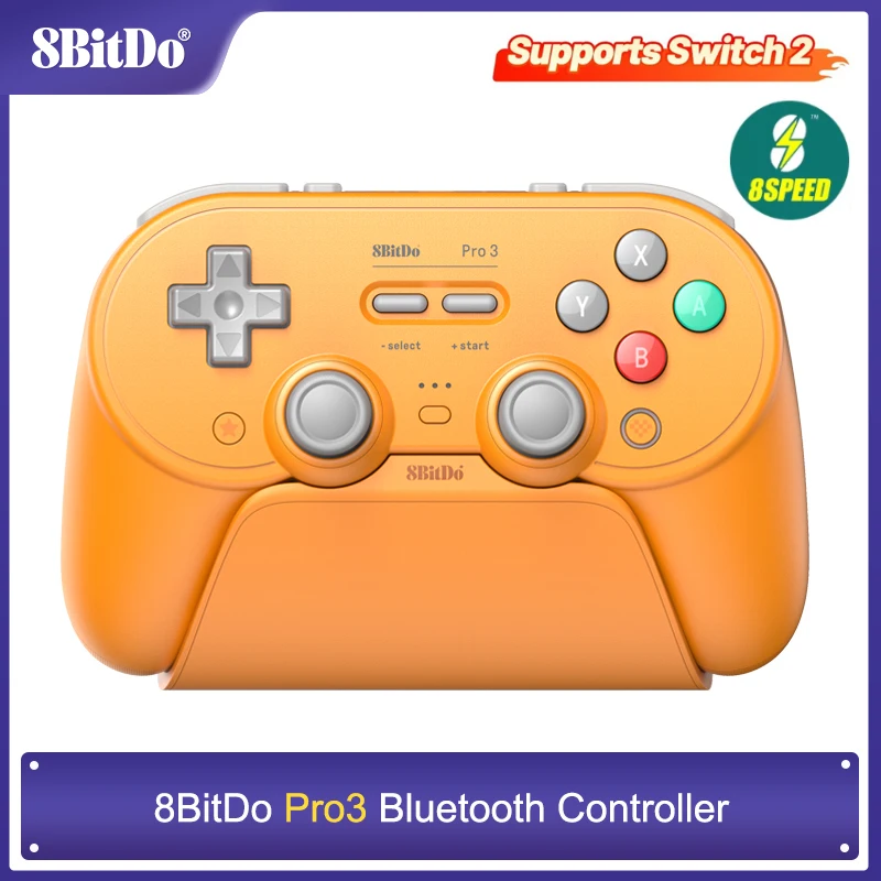 8BitDo Pro 3 Bluetooth Controller for Switch Windows Apple TMR Joysticks Switchable Triggers Swappable Buttons 2.4G USB Android