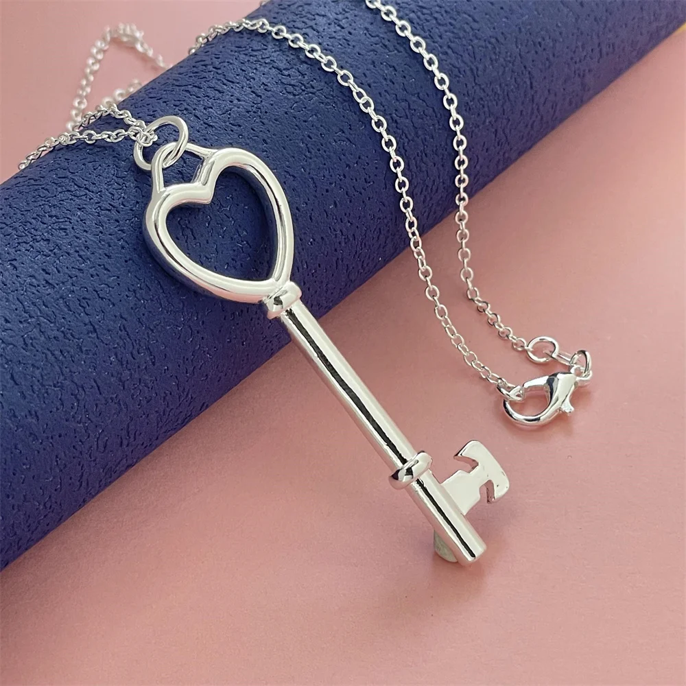 925 Silver Necklace Cloud Key Pendant, Suitable For Men And Women To Wear Daily