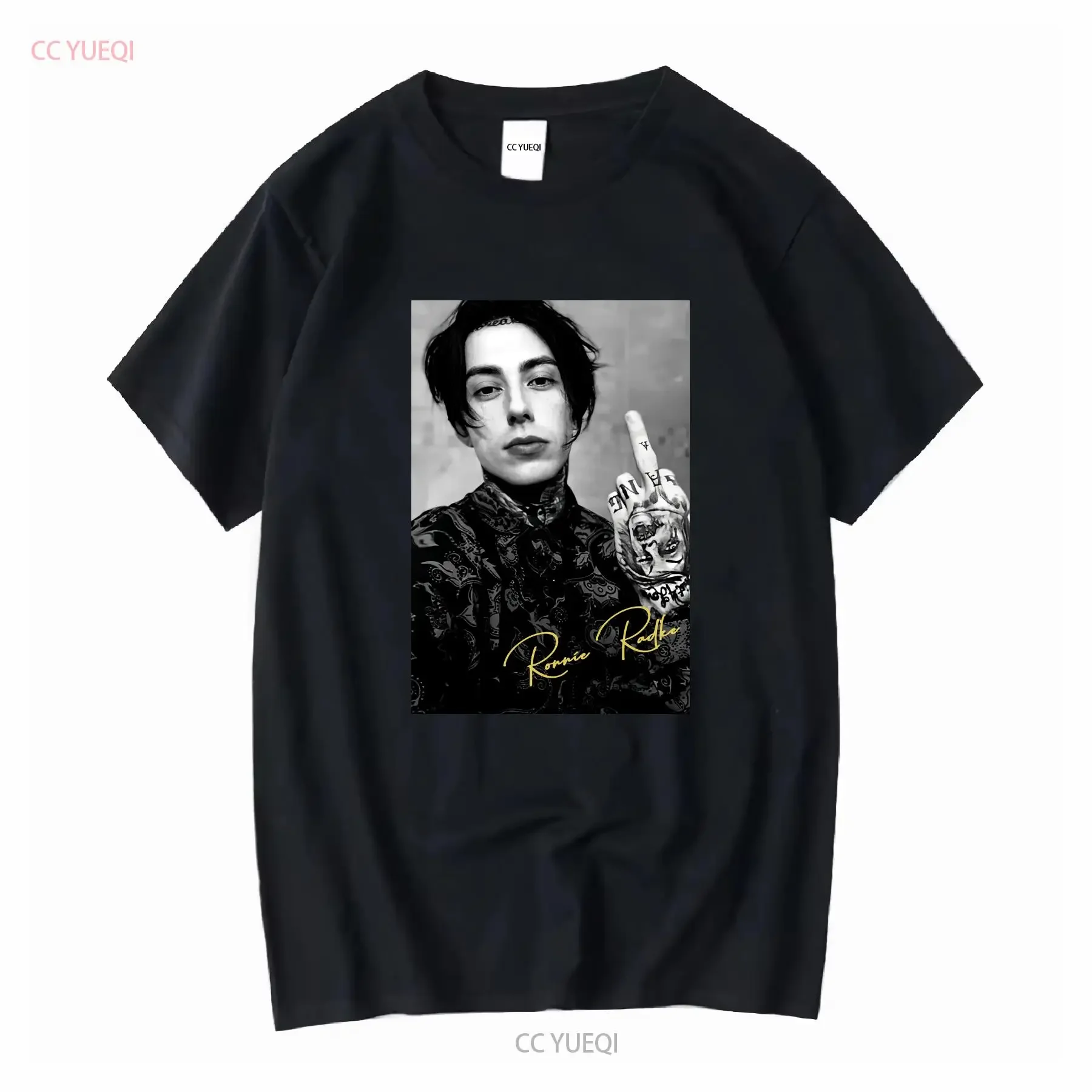 Ronnie Radke poster signed black T shirt short sleeve All sizes 1PT1851 long or sleeves vintage Washed graphic Stylish