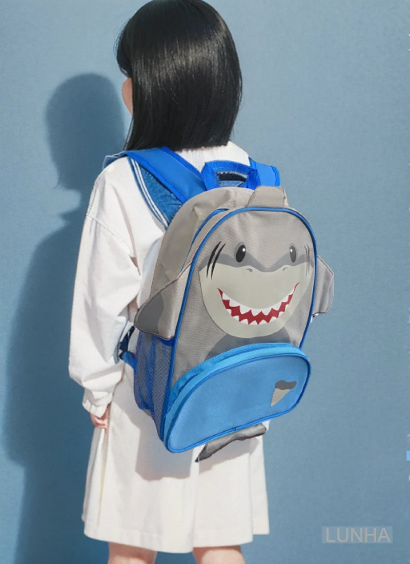 Sac à dos léger et mignon pour enfants de la maternelle, avec requin, dessin animé, nouvelle collection