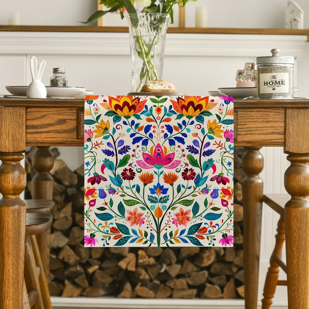 Mexican Table Runners May 5 Day of The Dead Holiday Table Runners Plants Flowers Table Runners Kitchen Dining Room Dressers