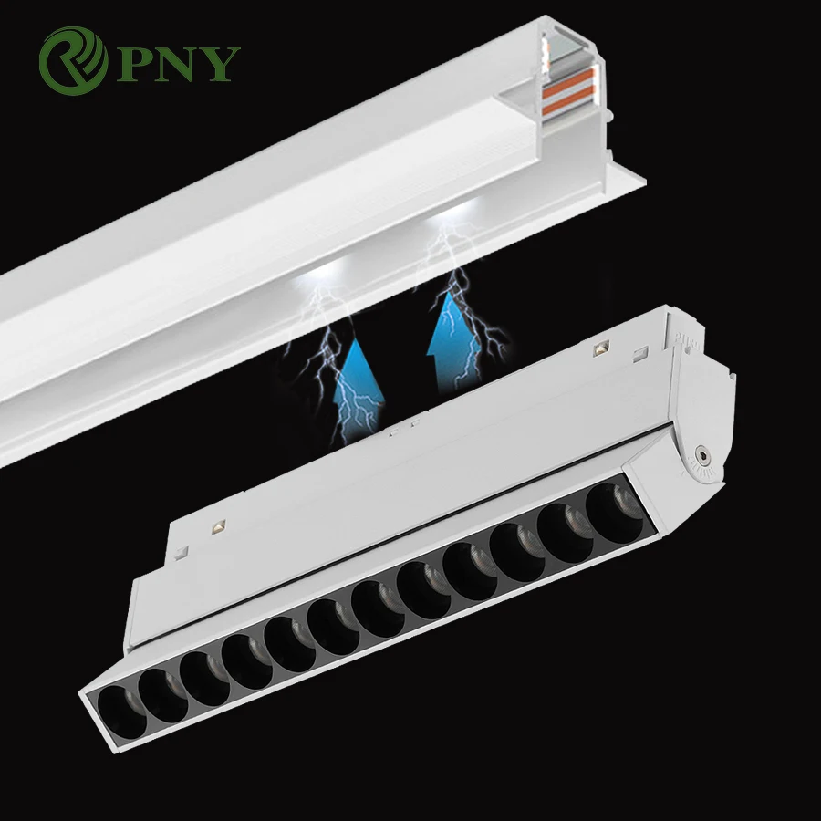 PNY White led Magnetic Track Light Folding Grille Lamp Spotlight Tuya ZigBee DALI Smart Dimmable Magnetic Track Lighting System