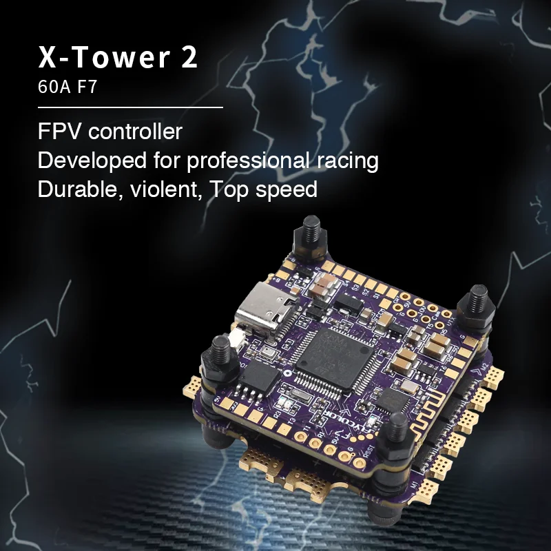 

Flycolor X-TOWER 2 F7 60A 4 в 1 ESC Летающая башня FPV Bluetooth для настройки параметров управления полетом