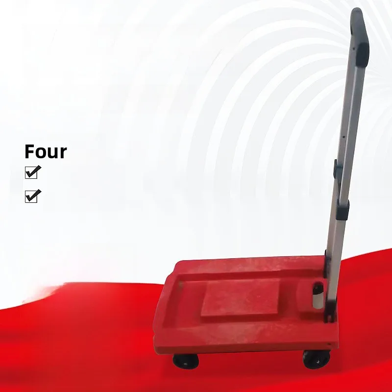 high-weight-capacity-hand-push-cart-stacking-brake-fence-six-wheel-flatbed-quiet-plastic-wheel-durable-hand-push-vehicle