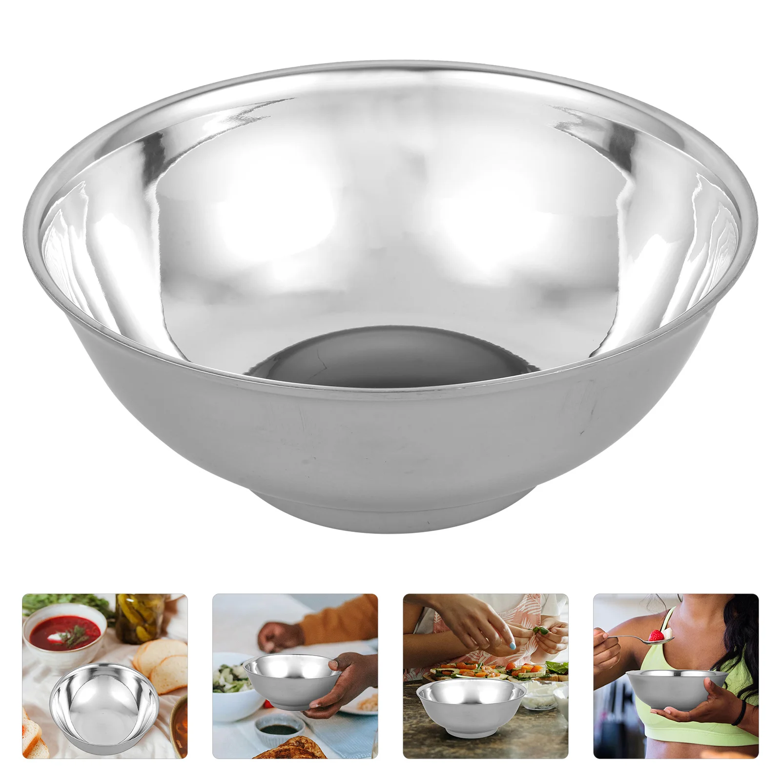 

1 шт. миска из нержавеющей стали, большая 2-слойная изолированная чаша для супа, риса, пищевой контейнер, рамэн, салат, лапша быстрого приготовления, кухонный гаджет, бытовой