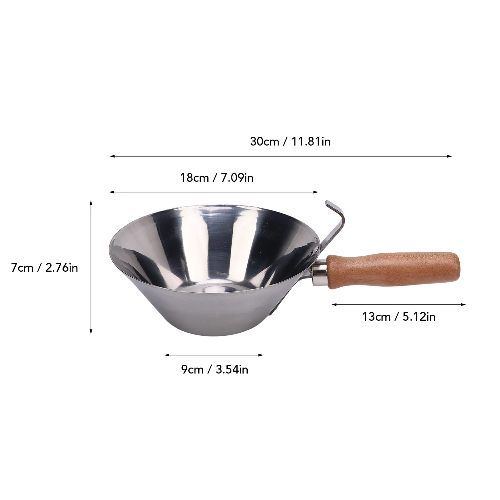 

Лоток для смешивания штукатурки, чаша для штукатурки Многофункциональная сковорода для грязи из нержавеющей стали с деревянной ручкой для раствора из гипса