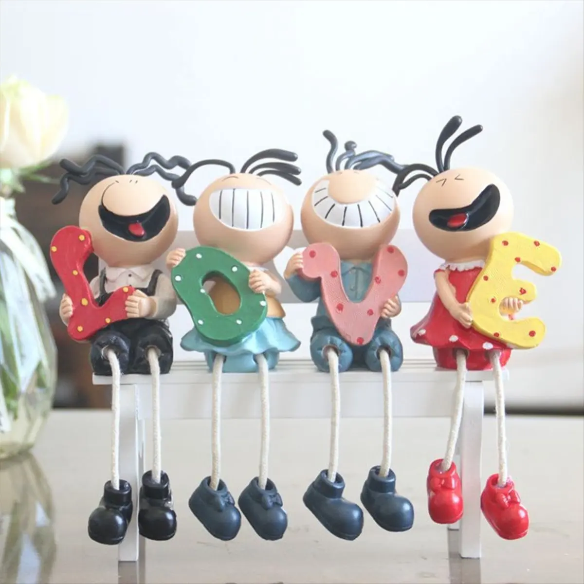 A20I Long Leg Dolls Sculptures,Love Sitting Leg Puppet Sitters Artist Collectible Dangling Figurine Resin Decorative Ornament