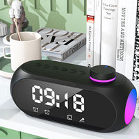 New Fashion Wireless Bluetooth Speaker With Fm Mini Card Mirror Alarm Clock Audio Stall Receiving K Voice Prompt Desktop Decor