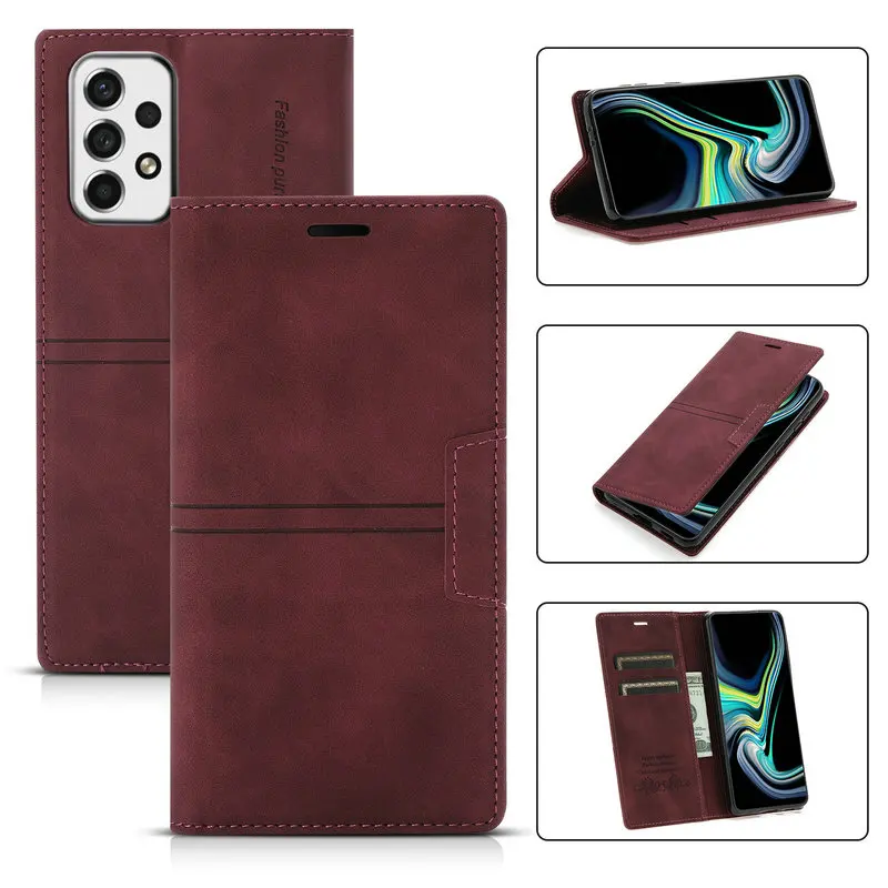 Funda de cuero tipo billetera para Samsung Galaxy A72 A52 A42 A32 A22 A12 A71 A51 A31 A21S A70 A 50 30 S A20 A52S A22S Funda con tapa magnética