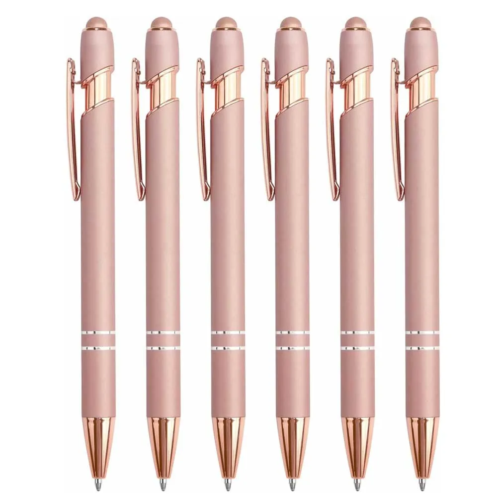 5-10er-Pack 2-in-1 Stylus-Stift, einziehbarer Kugelschreiber mit Stylus-Spitze für Touchscreens, Metall, 1,0 mm schwarze Tinte – Detail 12
